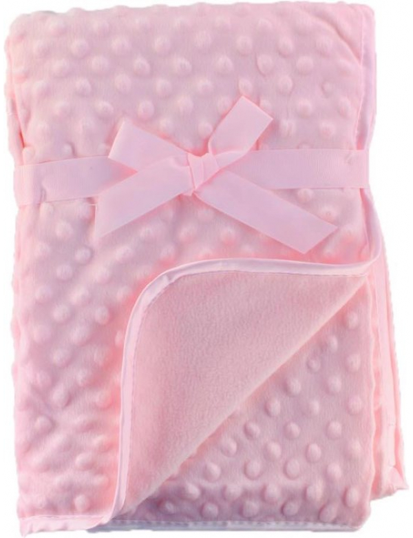 O.T. Trends Babydeken Ledikant roze- Baby Omslagdoek - Zacht gevoerd - 100 x 75 Centimeter