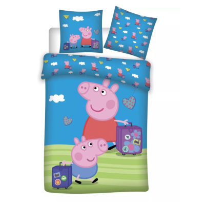 Dekbedhoes Peppa Pig met koffertje 