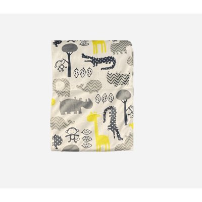 O.T. Trends Babydeken Ledikant Baby Omslagdoek - Zacht gevoerd - 100 x 75 Centimeter Wit met dieren uit de dierentuin