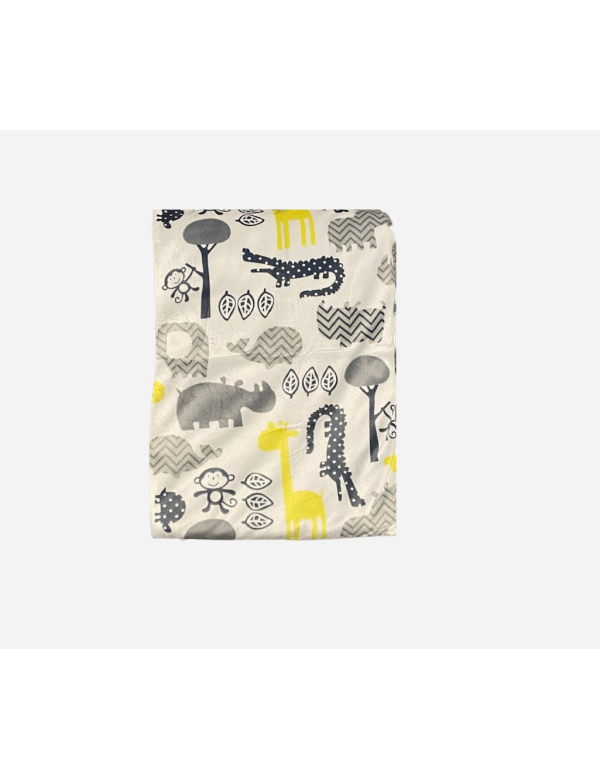 O.T. Trends Babydeken Ledikant Baby Omslagdoek - Zacht gevoerd - 100 x 75 Centimeter Wit met dieren uit de dierentuin O.T. Trends Babydeken Ledikant Baby Omslagdoek - Zacht gevoerd - 100 x 75 Centimeter Wit met dieren uit de dierentuin
