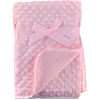 O.T. Trends Babydeken Ledikant roze- Baby Omslagdoek - Zacht gevoerd - 100 x 75 Centimeter