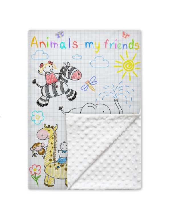O.T. Trends Babydeken Ledikant (tekening dieren) O.T. Trends Babydeken Ledikant (tekening dieren)