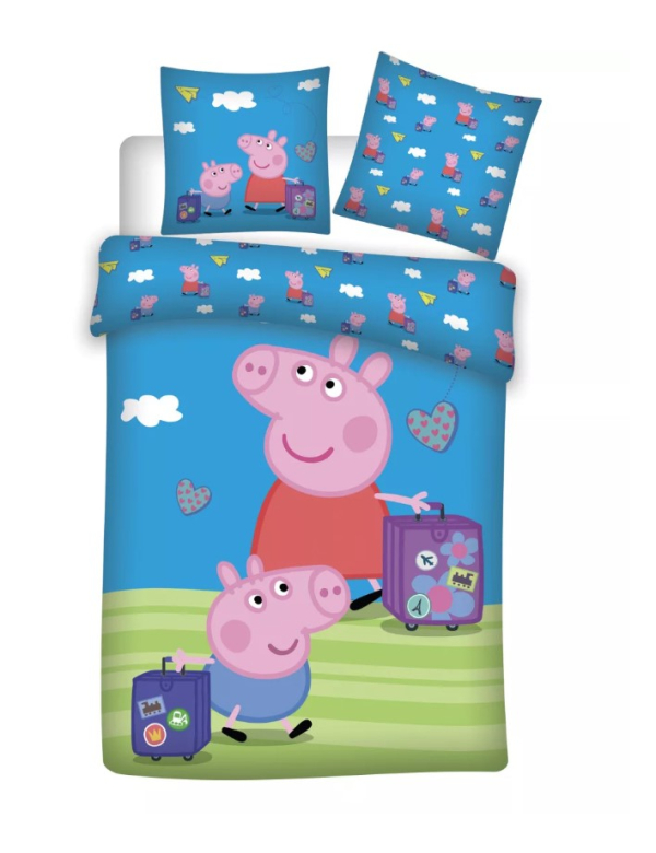 Dekbedhoes Peppa Pig met koffertje 